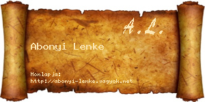 Abonyi Lenke névjegykártya